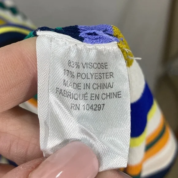 SOLD MILLY Multicolor Knit V-Neck Midi Dress Size Large - Picture 7 of 7